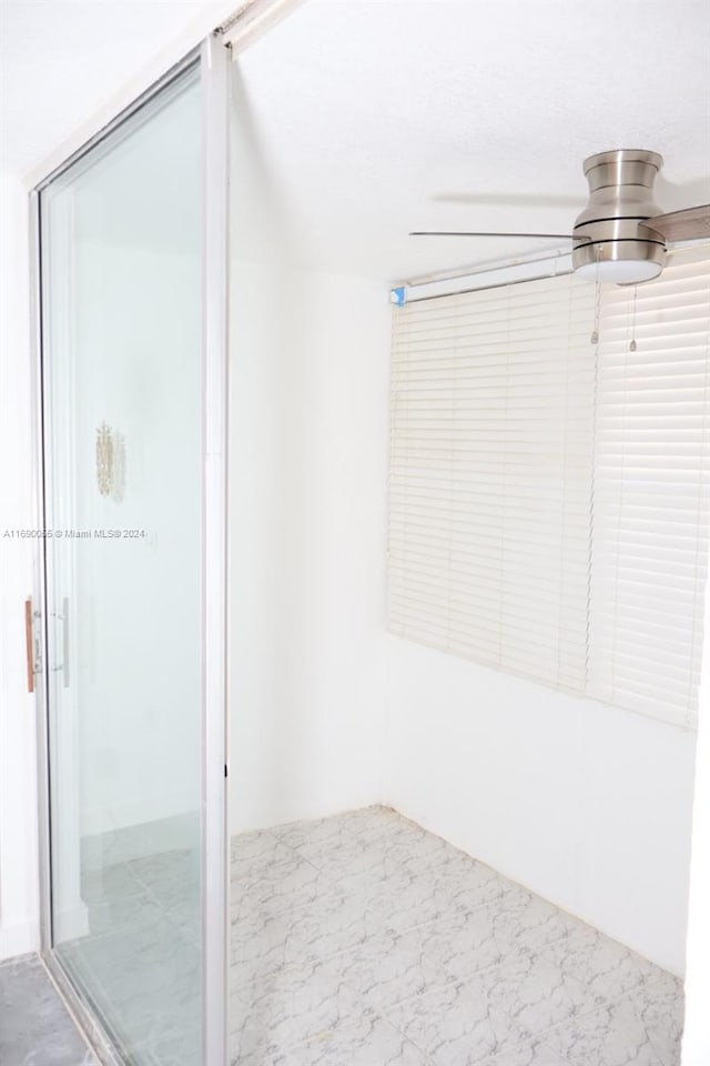 interior space with walk in shower