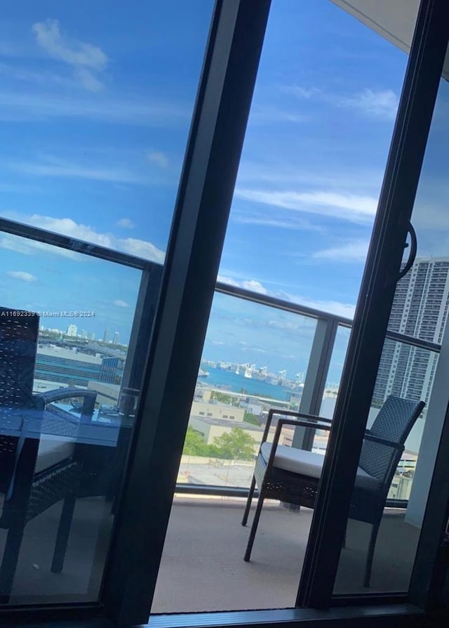 balcony with a water view