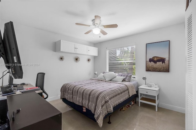 bedroom with ceiling fan