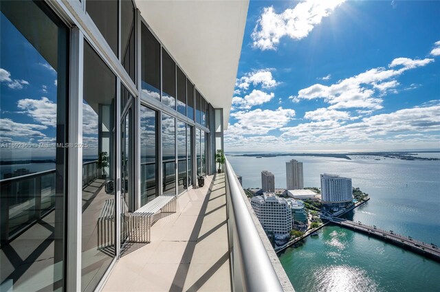495 Brickell Ave Unit 4103, Miami, FL 33131 - balcony featuring a water view, central air condition unit, and a view of city