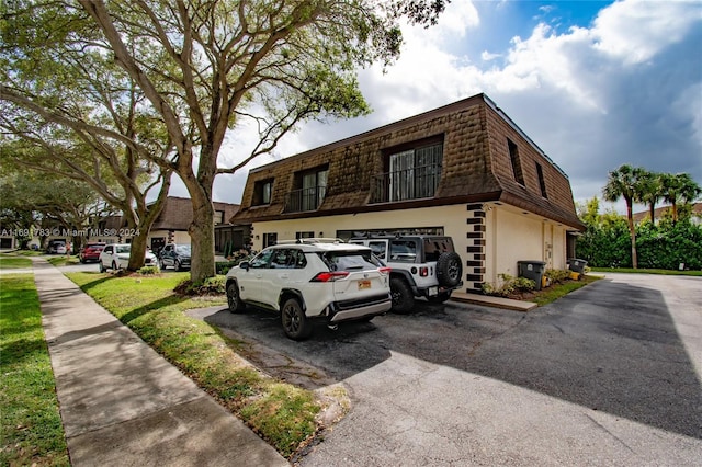 exterior space featuring a garage