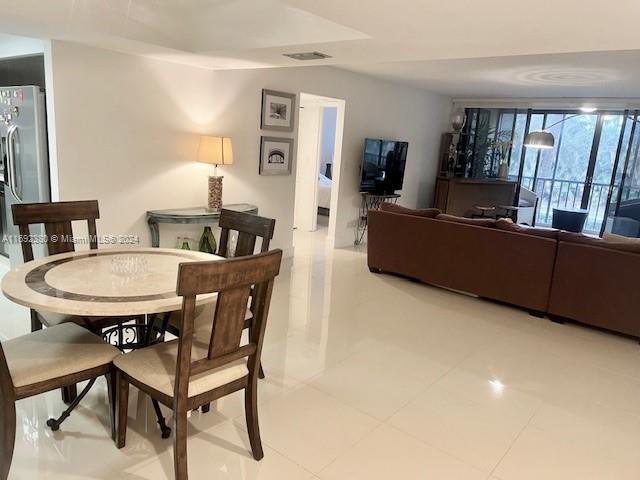 view of tiled dining room