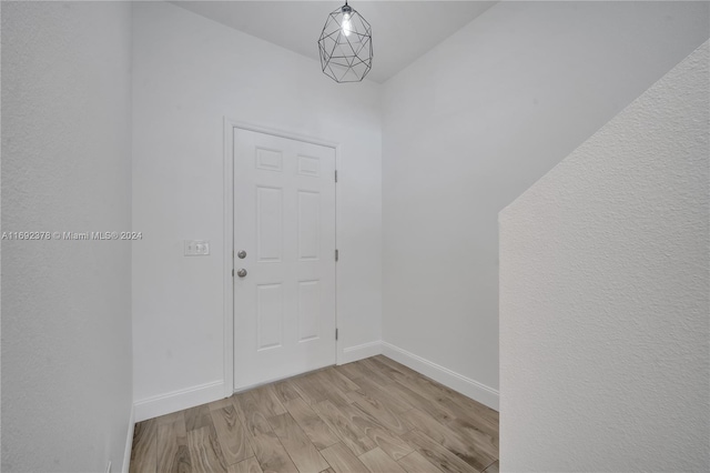 entrance foyer with light hardwood / wood-style floors