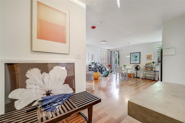 hall featuring light hardwood / wood-style floors