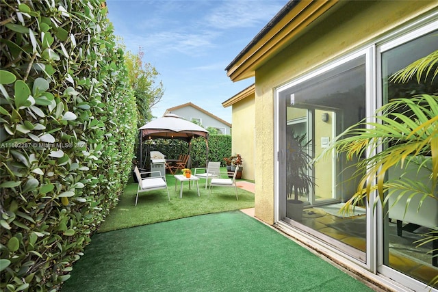 view of patio / terrace with a gazebo