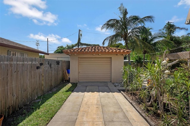 view of garage