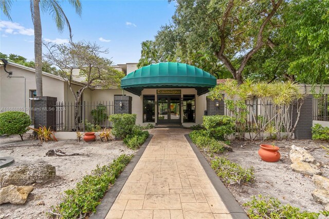 property entrance with french doors