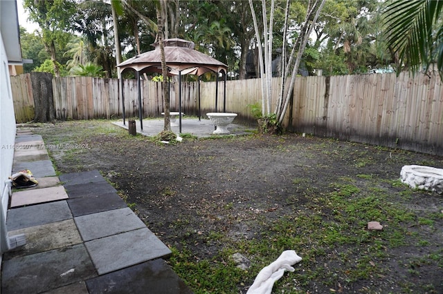 view of yard featuring a gazebo