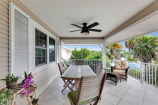 view of patio / terrace with ceiling fan