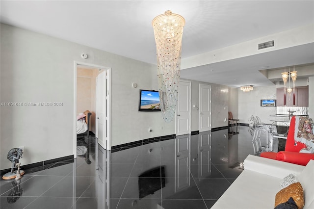 18101 Collins Ave Unit 1502, Sunny Isles Beach, FL 33160 - interior space featuring a chandelier and tile patterned floors