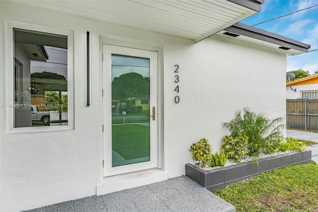 view of doorway to property