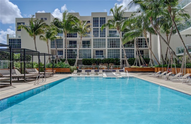 view of pool featuring a patio area