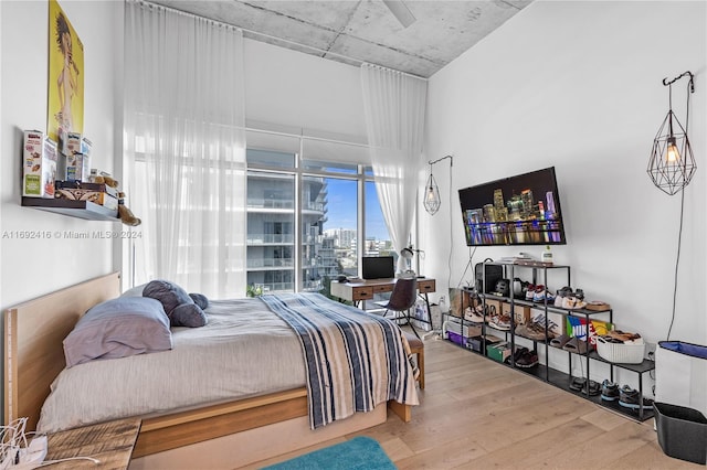 bedroom featuring hardwood / wood-style floors