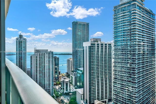 property's view of city with a water view