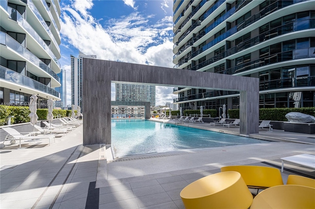 view of pool with a patio