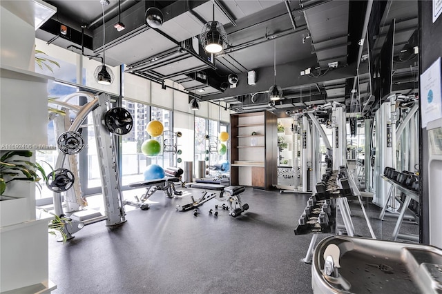 workout area with plenty of natural light