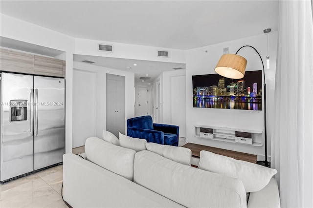 121 NE 34th St Unit 3116, Miami, FL 33137 - living area featuring light marble finish floors