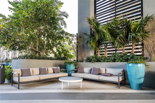 view of patio / terrace with an outdoor living space