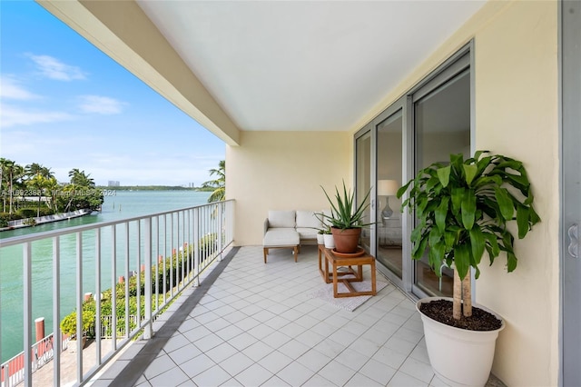 balcony with a water view