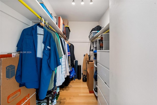 spacious closet featuring hardwood / wood-style flooring