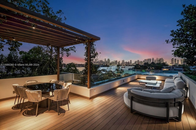 view of deck at dusk