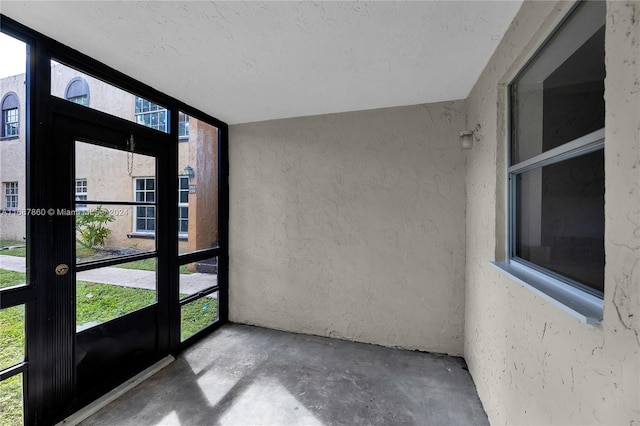 view of unfurnished sunroom