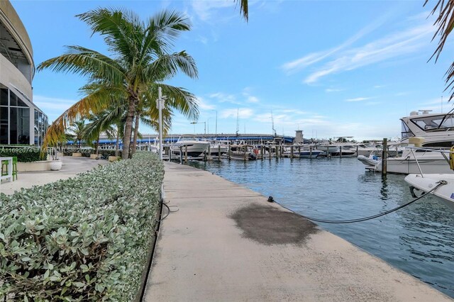 view of water feature featuring a dock