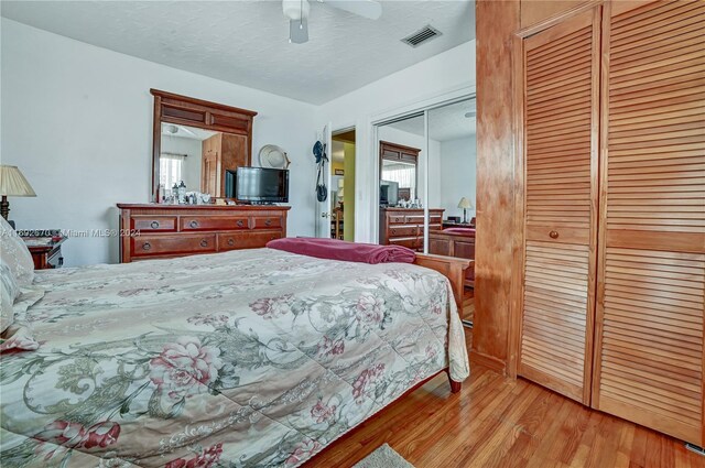 6525 Mayo St, Hollywood, FL 33023 - bedroom with wood finished floors, multiple windows, and a ceiling fan