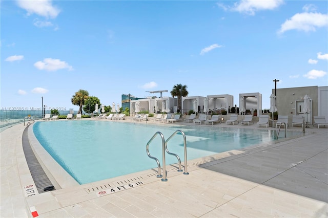 view of pool featuring a patio