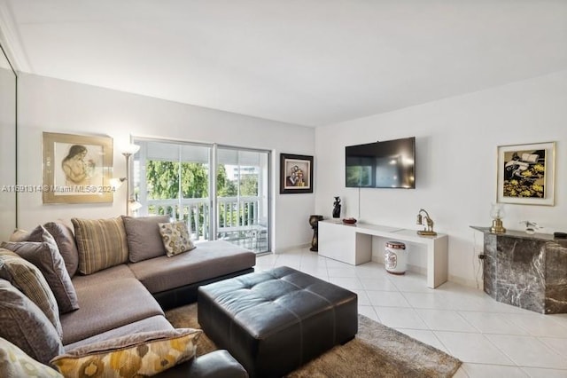 view of tiled living room