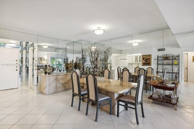 view of tiled dining room