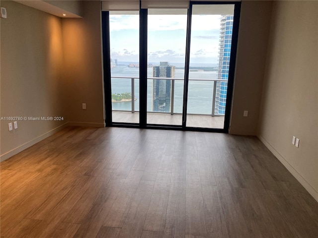 empty room featuring hardwood / wood-style flooring and plenty of natural light