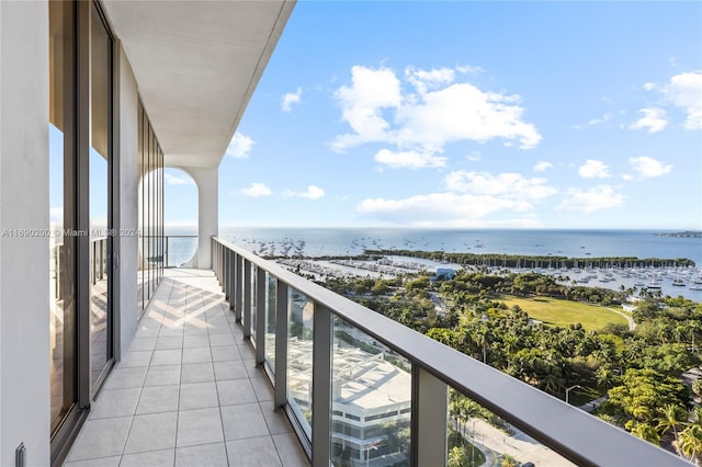 balcony with a water view