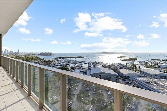 balcony with a water view