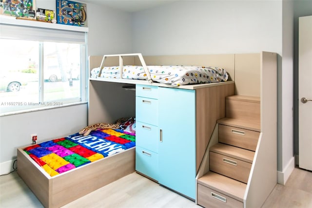 bedroom featuring light hardwood / wood-style flooring