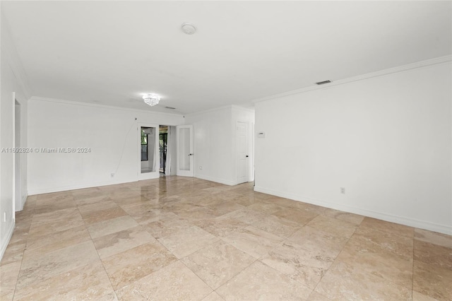 empty room with crown molding