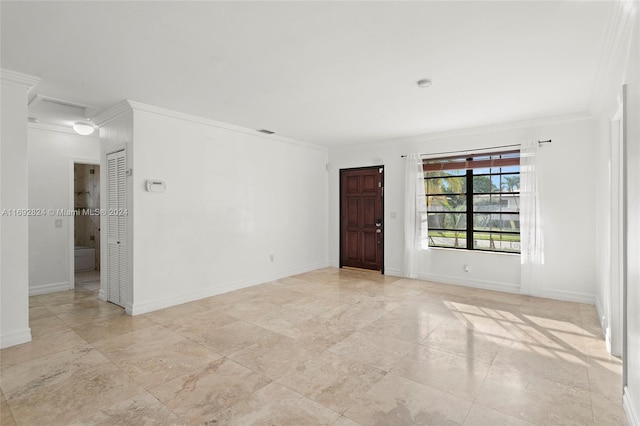 empty room with crown molding