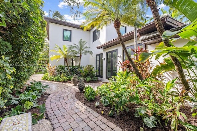 exterior space featuring a patio and french doors