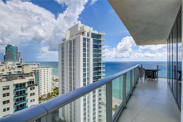 balcony with a water view