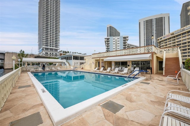 view of pool with a patio area