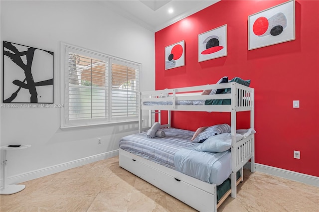 bedroom featuring ornamental molding