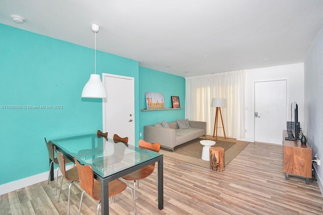 living room featuring light wood-type flooring