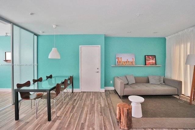 living room featuring hardwood / wood-style flooring