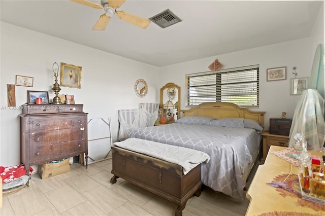 bedroom featuring ceiling fan