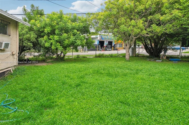 view of yard featuring cooling unit