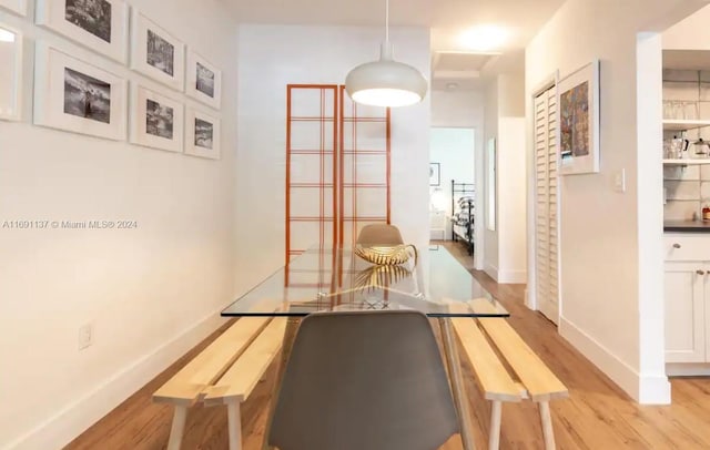 dining room featuring light wood-type flooring