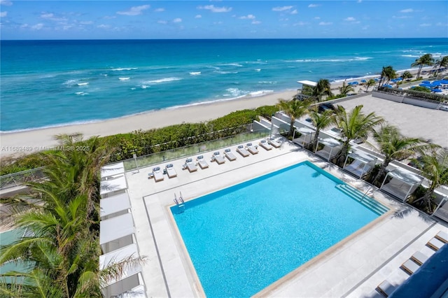 2000 S Ocean Dr Unit 27A, Hallandale Beach, FL 33009 - view of swimming pool with view of water and beach