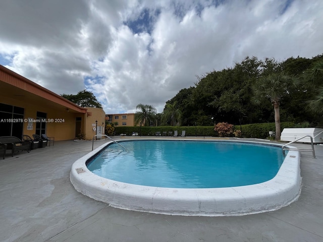 view of pool featuring a patio area