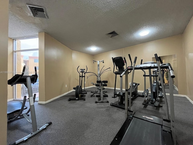 4344 NW 9th Ave Unit 9-3D, Deerfield Beach, FL 33064 - gym featuring a textured ceiling