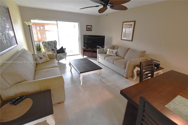 2688 E Dudley Dr Unit H, West Palm Beach, FL 33415 - living area featuring a ceiling fan